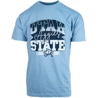 Utah State Aggies big gradient letters light blue unisex t-shirt